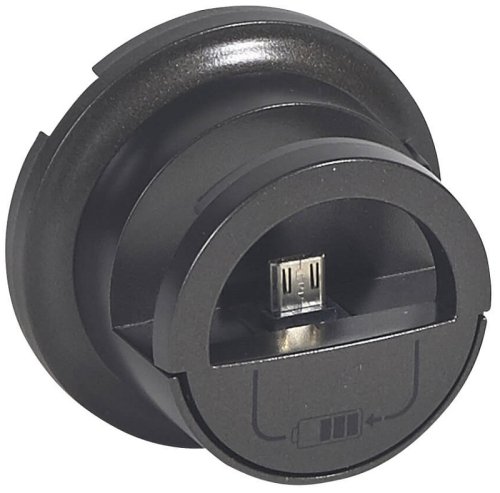 Лицевая панель Legrand Celiane для розетки-зарядки USB с подставкой для смартфона графит картинка